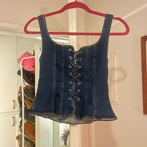 NWT denim corset top